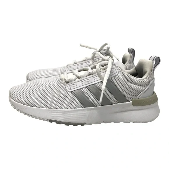 Adidas Racer TR21 White Silver Athletic Running Cloudfoam Shoes Women’s 7 - Picture 2 of 12